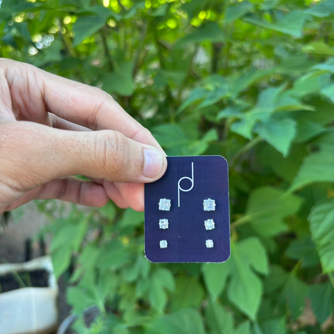 Trio Brincos Ponto De Luz 5-4-3mm Cristal em Prata 925 - Imagem 2