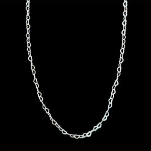 Colar Elo Corações 2.5mm em Prata 925