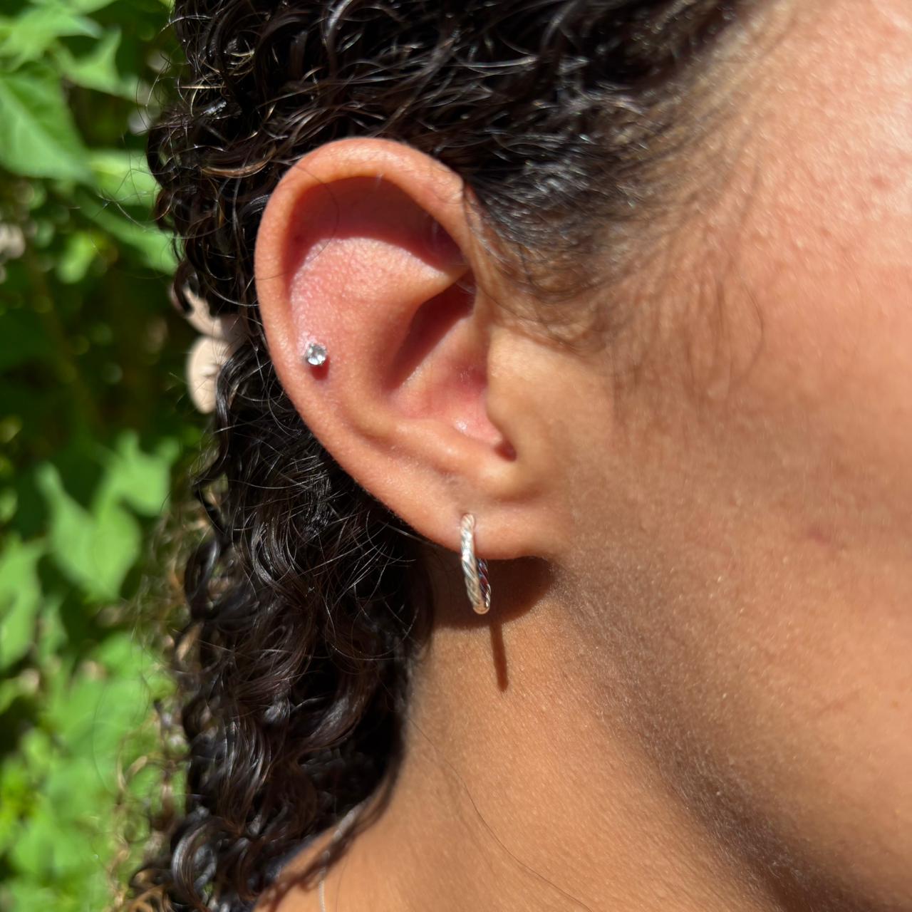 Argola Trançada 2mm em Prata 925 - Imagem 4