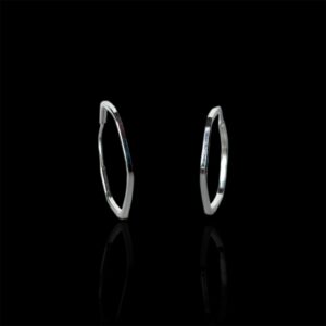 Argola Hexagonal Fio Quadrado 2.1mm em Prata 925