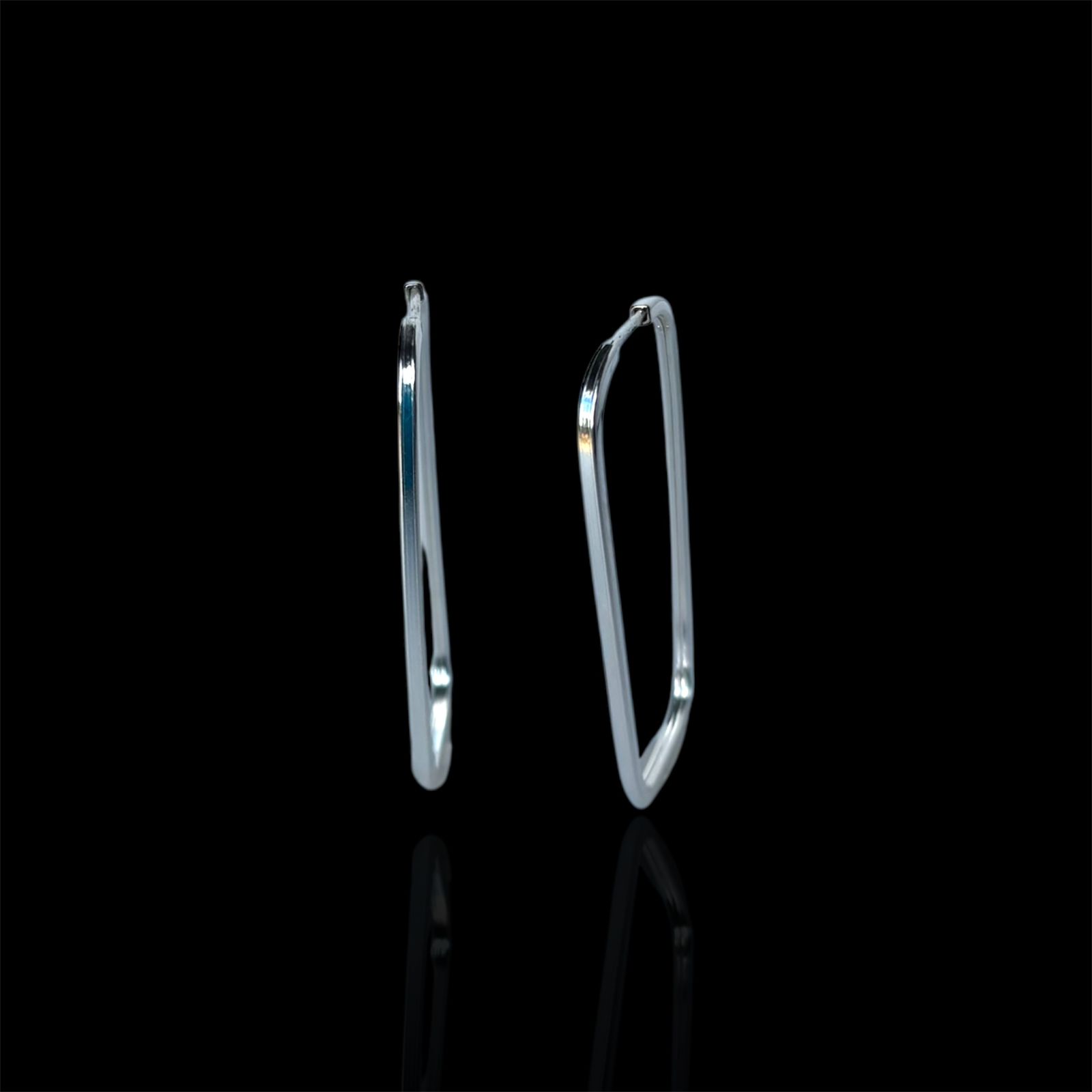 Argola Retangular Fio Quadrado 3.4cm em Prata 925