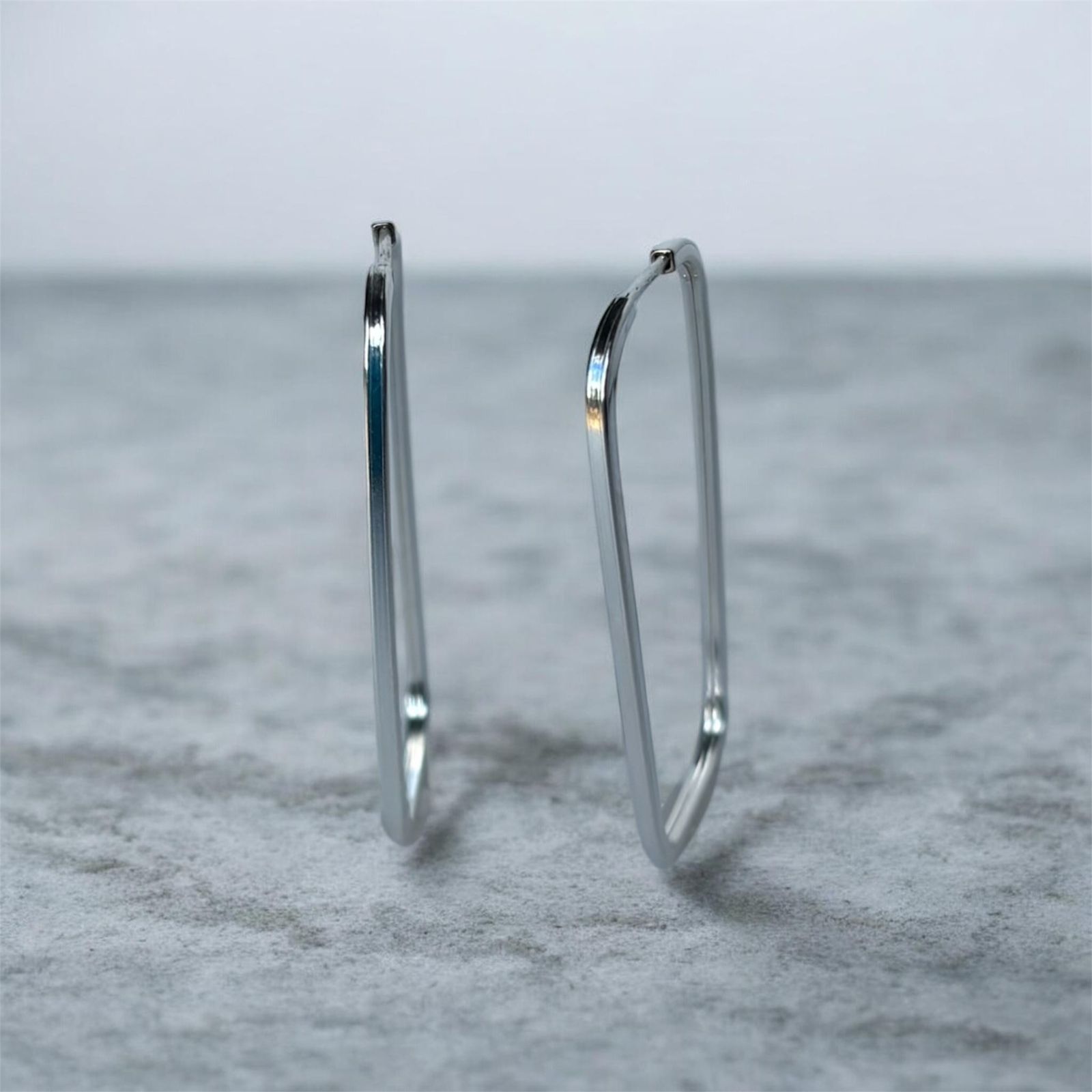 Argola Retangular Fio Quadrado 3.4cm em Prata 925 - Imagem 3