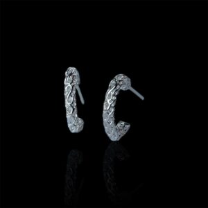 Brinco Argola Coração Renda Italiana em Prata 925