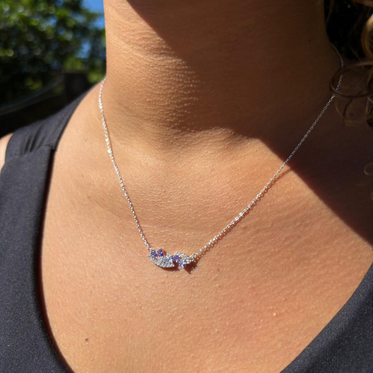 Colar com Detalhes em Micro Zircônia em Prata 925 - Imagem 2