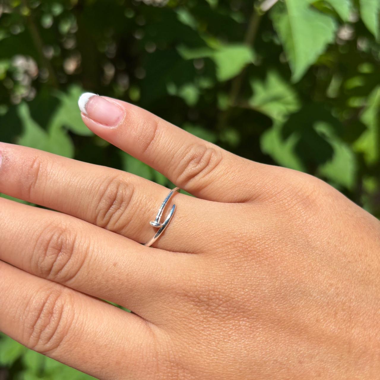 Anel Prego Regulavel em Prata 925 - Imagem 2